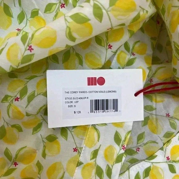 NWT  SOLID & STRIPED Corey Pareo Coverup Wrap Skirt Cotton Lemon Print Yellow S - Picture 5 of 5